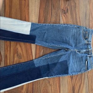 Fur and flair frayed leg cabbage patch paint jean